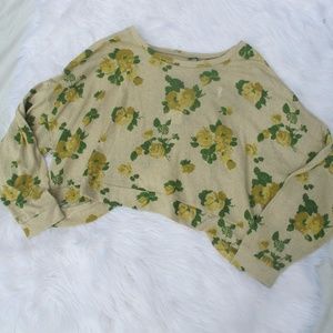 NWT Obey floral open back sweatshirt